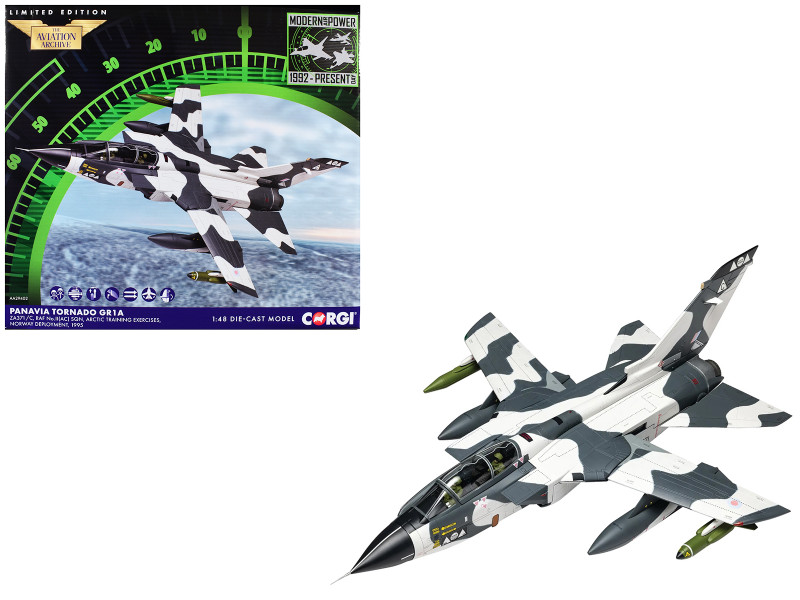 Panavia Tornado GR1A Aircraft ZA371/C No.IIAC Sqn. Arctic Training Exercises Norway 1995 British Royal Air Force The Aviation Archive 1/48 Diecast Model Car Corgi AA29402
