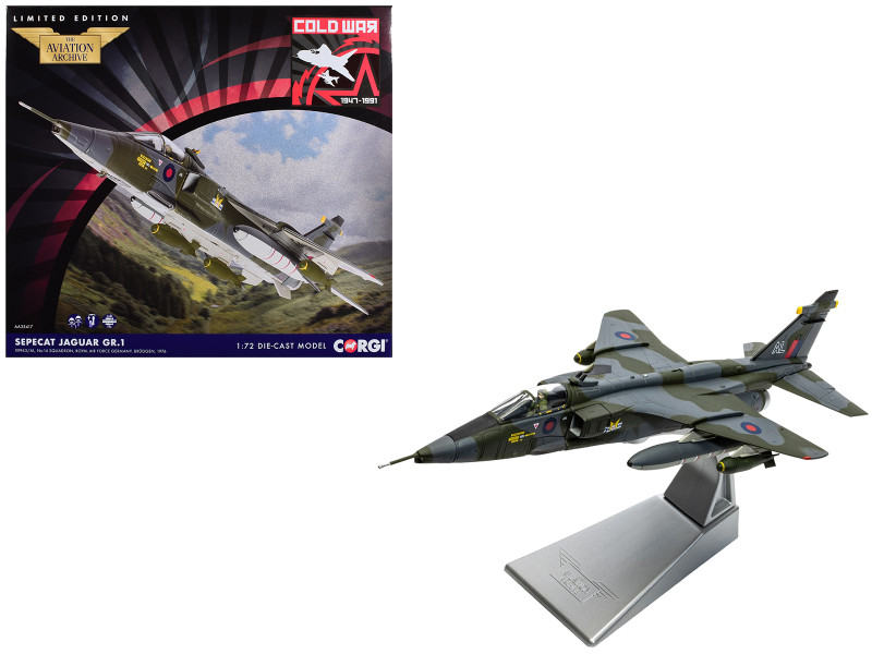 SEPECAT Jaguar GR.1 Aircraft XX963/AL No.14 Squadron RAF Germany Bruggen 1976 Royal Air Force The Aviation Archive Series 1/72 Diecast Model Car Corgi AA35417