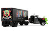 White Western Star 4800 with Green Goblin Head and 40' Vintage Trailer Black with Graphics Maximum Overdrive 1986 Movie 40th Anniversary 1/64 Diecast Model DCP/First Gear 68-2287