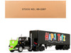 White Western Star 4800 with Green Goblin Head and 40' Vintage Trailer Black with Graphics Maximum Overdrive 1986 Movie 40th Anniversary 1/64 Diecast Model DCP/First Gear 68-2287