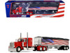 Peterbilt 389 with 48 Flat Top Sleeper and 43' Wilson Pacesetter High Side Grain Trailer Wilson USA 250 Red 1/64 Diecast Model DCP/First Gear 69-2367