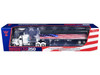 Peterbilt 389 with 48 Flat Top Sleeper and 43' Wilson Pacesetter High Side Grain Trailer Wilson USA 250 White 1/64 Diecast Model DCP/First Gear 69-2368