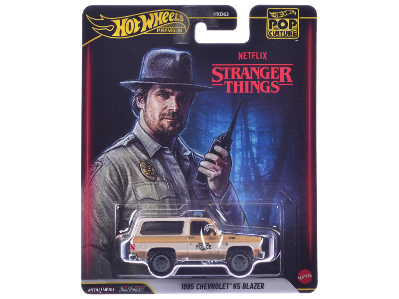 1985 Chevrolet K5 Blazer Gold Metallic and Cream Stranger Things 2016-2025 TV Series Diecast Model Car Hot Wheels JHW86