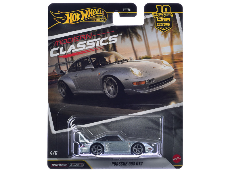 Porsche 993 GT2 Gray Metallic Modern Classics Series Diecast Model Car Hot Wheels JKF16