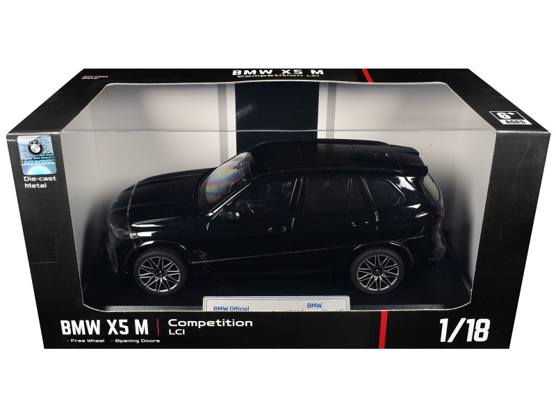 BMW X5 M Competition LCI Black Metallic with Moonroof 1/18 Diecast Model Car Heimanba H1262BK