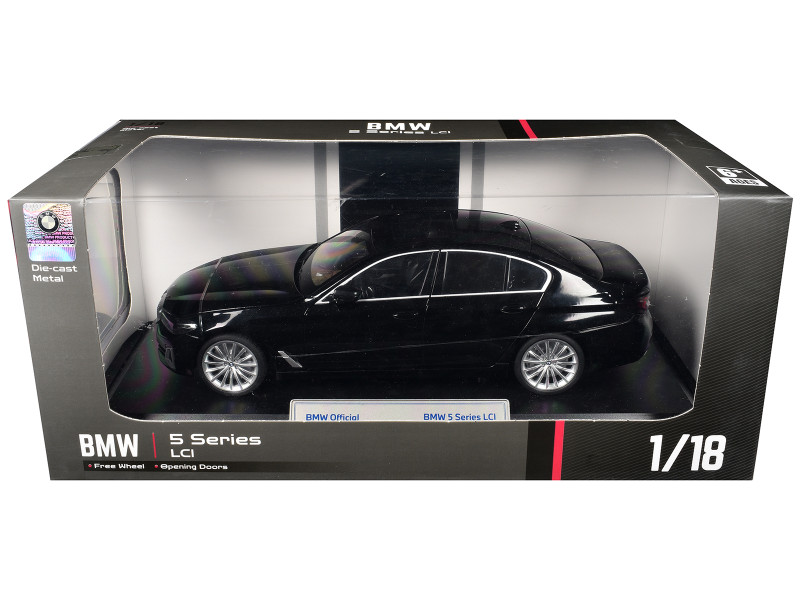 BMW 5 Series LCI Black Metallic with Moonroof 1/18 Diecast Model Car Heimanba H1282BK