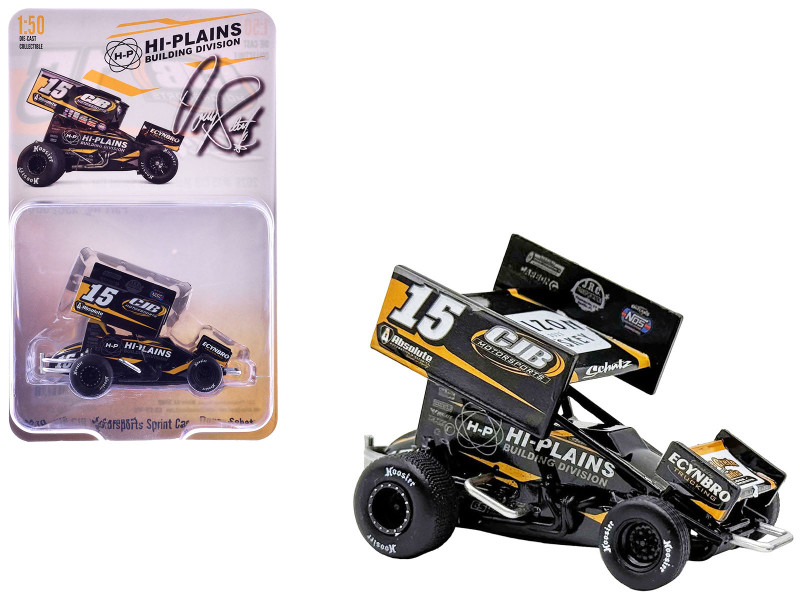 Winged Sprint Car #15 Donny Schatz CJB Motorsports - Hi-Plains Building Division Black 2026 1/50 Diecast Model Car ACME A5026000