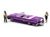 1964 Chevrolet Impala SS 409 Convertible Purple Metallic with Purple and White Interior with 2 Figures Limited Edition to 4950 pieces Worldwide 1/64 Diecast Models M2 Machines 67500-MJS02