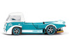 Volkswagen T1 Kaido Works V1 Truck Turquoise with White Top and Stripes Designed by Jun Imai Kaido House Special 1/64 Diecast Model Car Mini GT KHMG220