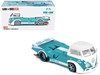 Volkswagen T1 Kaido Works V1 Truck Turquoise with White Top and Stripes Designed by Jun Imai Kaido House Special 1/64 Diecast Model Car Mini GT KHMG220