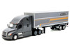 Freightliner Cascadia Truck Gray Metallic with Gray Container with Graphics Transporter Series 1/32 Diecast Model Welly 32696W-MJ-C