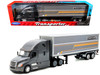Freightliner Cascadia Truck Gray Metallic with Gray Container with Graphics Transporter Series 1/32 Diecast Model Welly 32696W-MJ-C