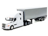 Freightliner Cascadia Truck White with Gray Container Transporter Series 1/32 Diecast Model Welly 32696W-WH