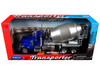 Peterbilt 379 Cement Mixer Blue Metallic with Chrome and Silver Mixer Transporter Series 1/32 Diecast Model Welly 39943W-BL