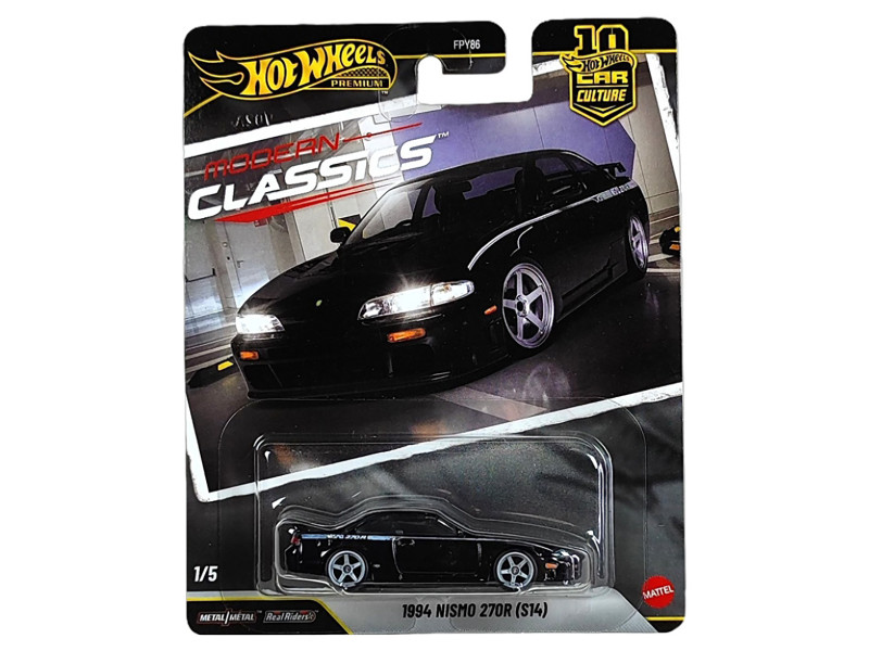 1994 Nissan Nismo 270R S14 RHD Right Hand Drive Black with White Stripes Modern Classics Series Diecast Model Car Hot Wheels JKD99