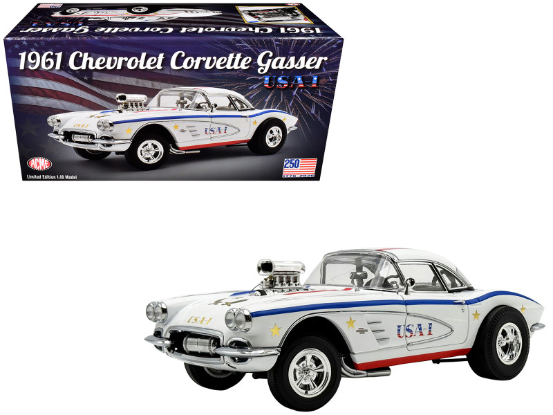 1961 Chevrolet Corvette Grand Sport Gasser USA-1 White with Blue