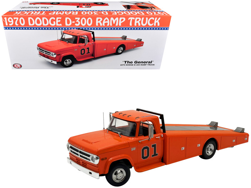 1970 Dodge D-300 Ramp Truck #01 The General Orange Limited Edition to 852 pieces Worldwide 1/18 Diecast Model Car ACME A1801919