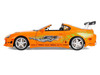 1993 Toyota Supra Orange with Graphics The Fast and the Furious 2001 Movie 25 Years of Fast & Furious Series 1/18 Diecast Model Car Jada 37770
