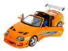 1993 Toyota Supra Orange with Graphics The Fast and the Furious 2001 Movie 25 Years of Fast & Furious Series 1/18 Diecast Model Car Jada 37770