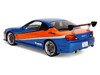2002 Nissan Silvia S15 RHD Right Hand Drive Blue Metallic with Orange Graphics The Fast and the Furious: Tokyo Drift 2006 Movie 25 Years of Fast & Furious Series 1/18 Diecast Model Car Jada 37772
