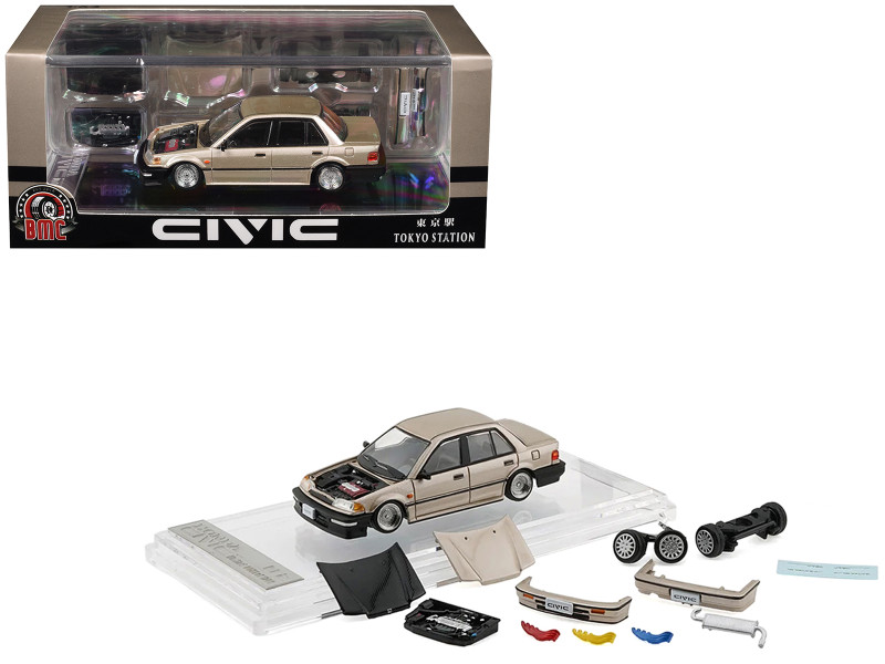 Honda Civic EF2 Champagne Metallic with Alternate Parts 1/64 Diecast Model Car BM Creations 64B0451