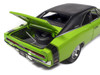 1970 Dodge Charger R/T Muscle Car & Corvette Nationals MCACN Sublime Green with Black Stripes and Black Vinyl Top American Muscle Series 1/18 Diecast Model Car Auto World AMM1357