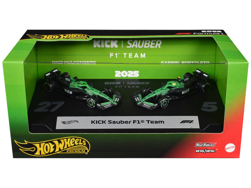 Kick Sauber F1 Team Formula One F1 World Championship 2025 2 Piece Set Diecast Model Cars Hot Wheels JMM92