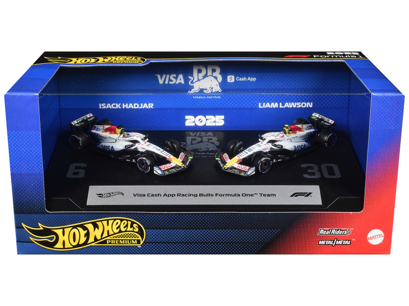 Visa Cash App Racing Bulls Formula One Team Formula One F1 World Championship 2025 2 Piece Set Diecast Model Cars Hot Wheels JMM94