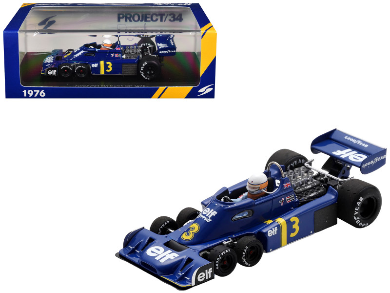 Tyrrell P34 #3 Jody Scheckter Formula One F1 Dutch GP 1976 with Driver 1/43 Model Car Spark S7309
