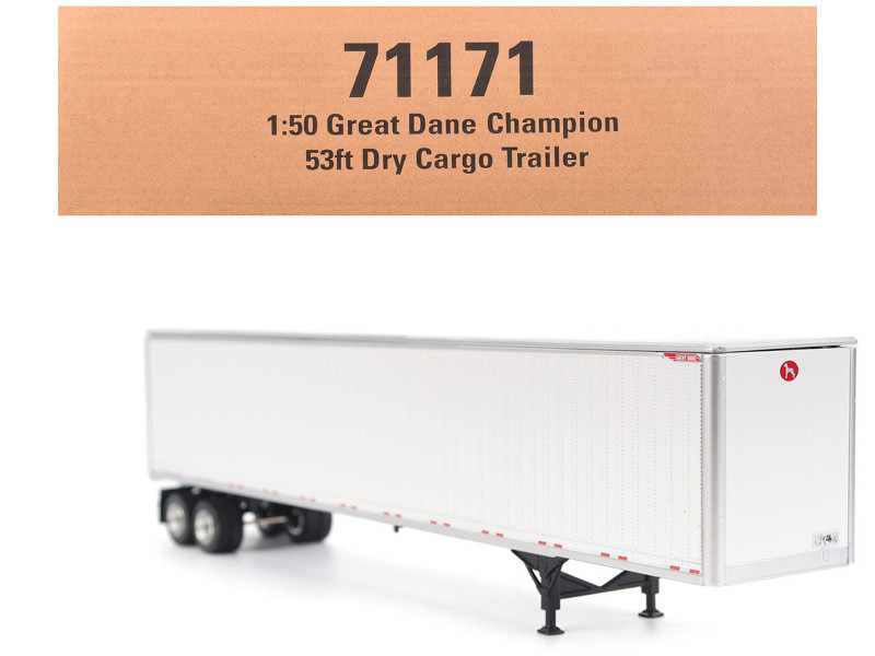Great Dane Champion 53ft Dry Cargo Trailer White Transport Series 1/50 Diecast Model Diecast Masters 71171