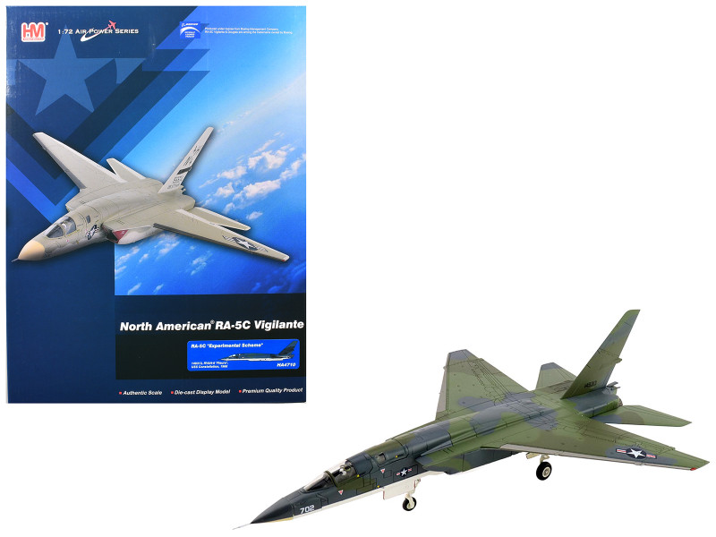 North American RA 5C Vigilante Aircraft 149313 RVAH 6 Fleurs Experimental Scheme USS Constellation 1966 United States Navy Air Power Series 1/72 Diecast Model Hobby Master HA4710