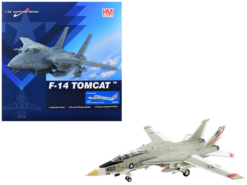 Grumman F 14A Tomcat Fighter Aircraft VFA 124 Gunfighters 1978 United States Navy Air Power Series 1/72 Diecast Model Hobby Master HA5262
