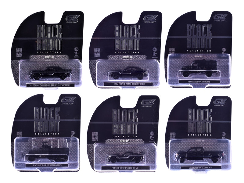 Black Bandit Series 31 6 piece Set 1/64 Diecast Model Cars Greenlight 28190SET