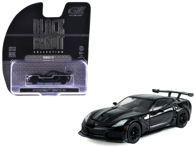 2019 Chevrolet Corvette ZR1 Black Black Bandit Series 31 1/64 Diecast Model Car Greenlight 28190E