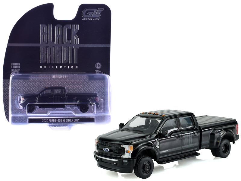 2020 Ford F-450 XL Super Duty Pickup Truck Black Black Bandit Series 31 1/64 Diecast Model Car Greenlight 28190F