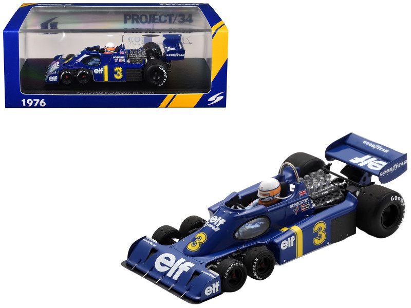 Tyrrell P34 #3 Jody Scheckter Formula One F1 Dutch GP 1976 with Driver 1/43 Model Car Spark S7308