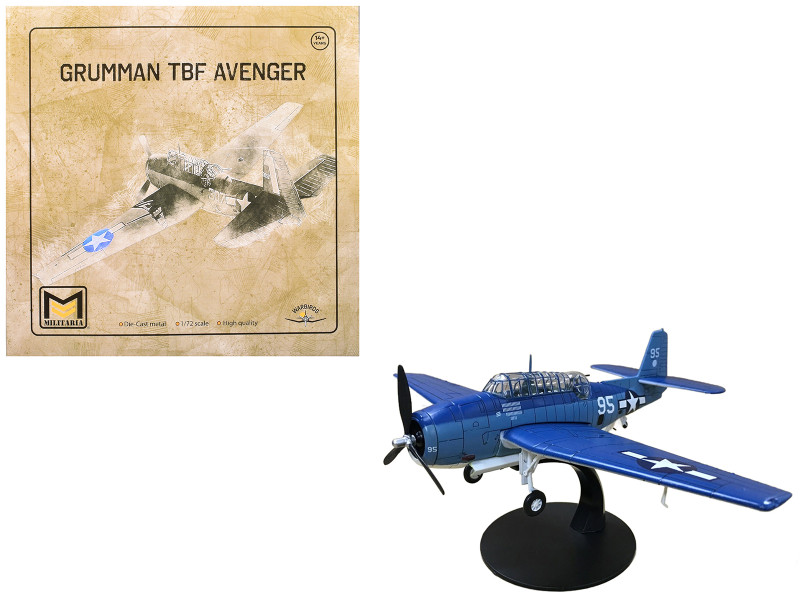 Grumman TBF Avenger Bomber Aircraft White 95 USS Hornet 1944 United States Navy 1/72 Diecast Model Militaria Die Cast 24221-42