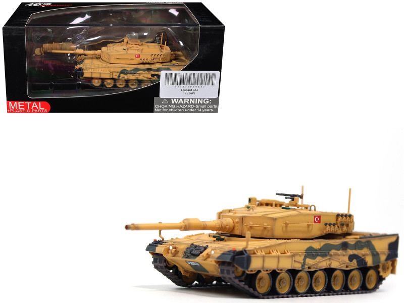 Leopard 2A4 Main Battle Tank Desert Camouflage 2nd Cavalry Armored Brigade Turkey-Syrian Border 2016 Turkish Army Armor Premium Series 1/72 Diecast Model Panzerkampf 12226PJ