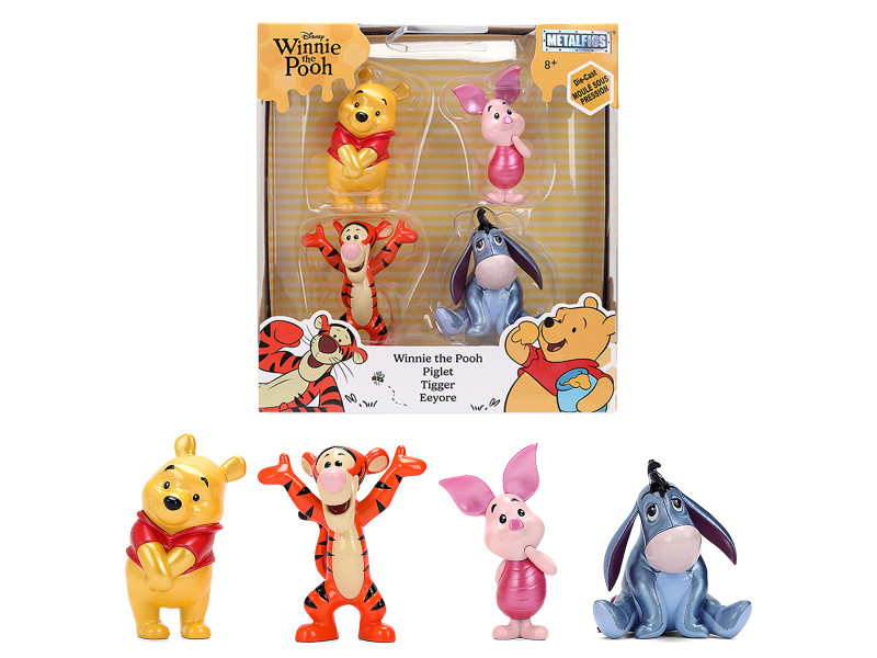 Set of 4 Diecast Figures Winnie the Pooh Franchise Metalfigs Series Diecast Models Jada 38029