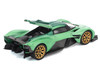 Aston Martin Valkyrie Iridescent Emerald Metallic with Green Carbon Top 1/64 Diecast Model Car Pop Race PR640269