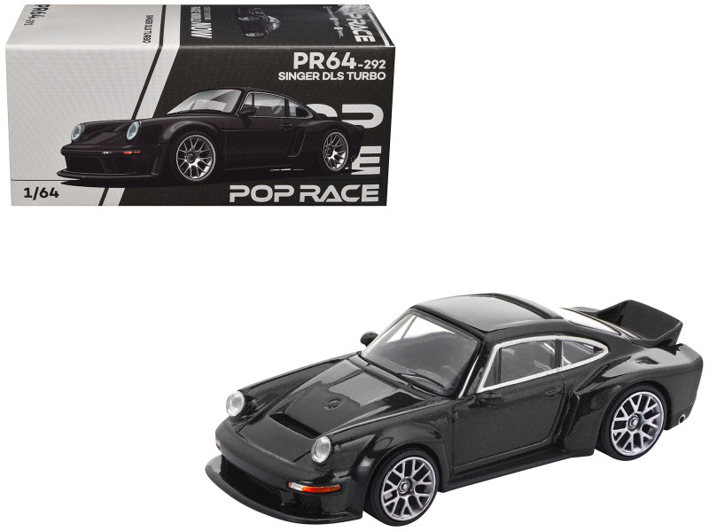Singer DLS Turbo Black Metallic 1/64 Diecast Model Car Pop Race PR640292