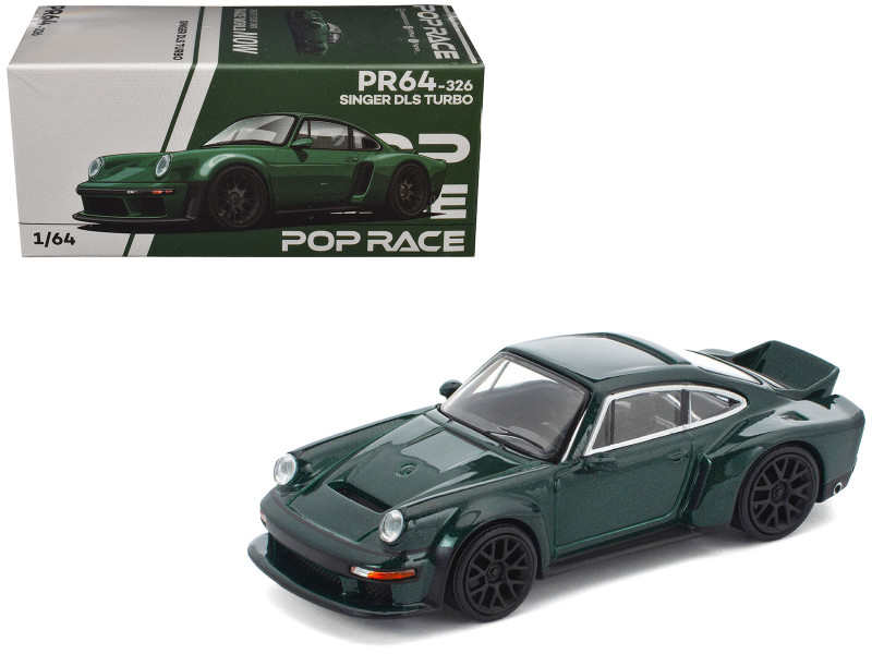 Singer DLS Turbo Green Metallic 1/64 Diecast Model Car Pop Race PR640326