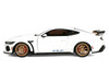 Ford Mustang Shelby Super Snake White Metallic with Blue Stripes and Gold Wheels Pink Slips Series 1/18 Diecast Model Car Jada 36470