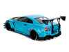 Nissan GT-R R35 Liberty Walk Body Kit 2.0 RHD Right Hand Drive Blue with Black Hood Pink Slips Series 1/18 Diecast Model Car Jada 37069