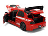 2006 Mitsubishi Lancer Evolution IX RHD Right Hand Drive #26 Red with White Graphics JDM Tuners Series 1/24 Diecast Model Car Jada 38058