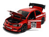 2006 Mitsubishi Lancer Evolution IX RHD Right Hand Drive #26 Red with White Graphics JDM Tuners Series 1/24 Diecast Model Car Jada 38058