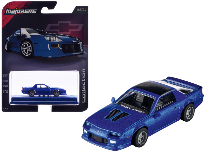 1985 Chevrolet Camaro Blue Metallic with Black Top Collection Series 1/64 Diecast Model Car Majorette MJ8505001004
