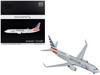 Boeing 737-800 Commercial Aircraft American Airlines 100th Anniversary 2026 N840NN Gray with Tail Stripes Gemini 200 Series 1/200 Diecast Model Airplane GeminiJets G2AAL1519