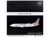 Boeing 737-800 Commercial Aircraft American Airlines 100th Anniversary 2026 N840NN Gray with Tail Stripes Gemini 200 Series 1/200 Diecast Model Airplane GeminiJets G2AAL1519