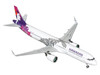 Airbus A321neo Commercial Aircraft Hawaiian Airlines N209HA White with Purple Tail and Graphics Gemini 200 Series 1/200 Diecast Model Airplane GeminiJets G2HAL1517